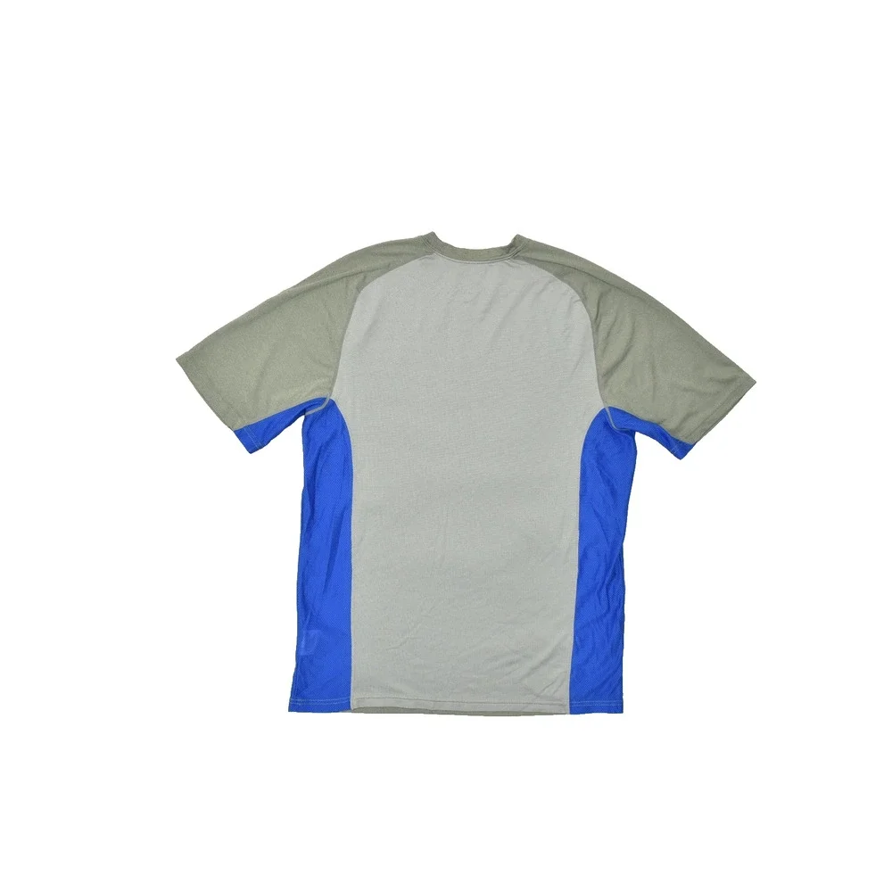 Nike Dri-Fit Men's Size Large Gray Blue Short Sleeve Athletic Running Training